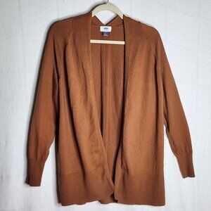 Old Navy Fine Gauge Open Front Acorn Long Sleeve Cotton Cardigan Sweater Size L